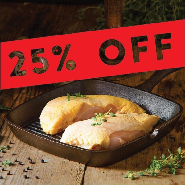 Chicken Breast - Skin-on (Frozen) 3kg Pack
